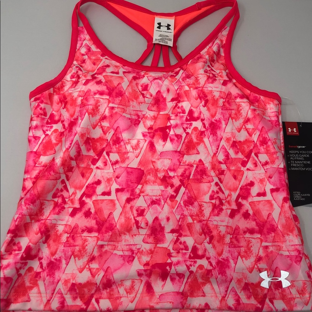 Under Armour Girls Tankini, Pink/Orange, Size 12
